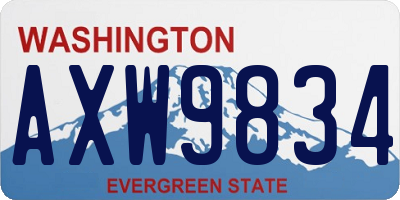 WA license plate AXW9834