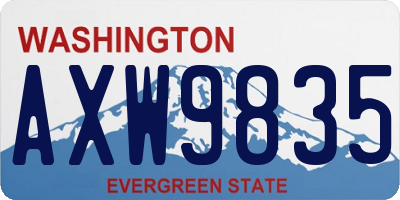 WA license plate AXW9835