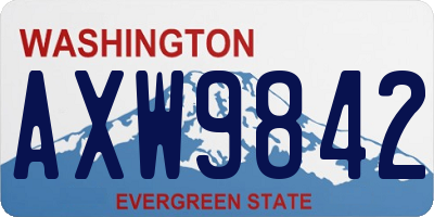 WA license plate AXW9842