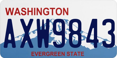 WA license plate AXW9843