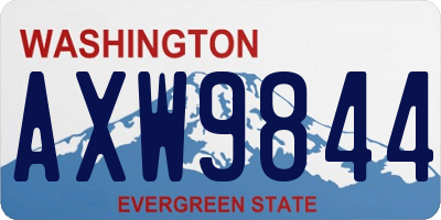 WA license plate AXW9844