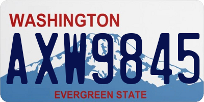 WA license plate AXW9845