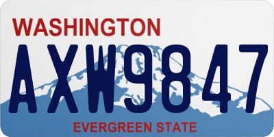 WA license plate AXW9847