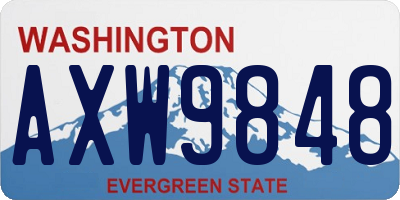WA license plate AXW9848