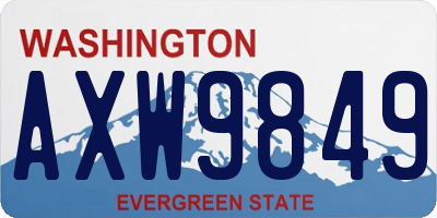 WA license plate AXW9849