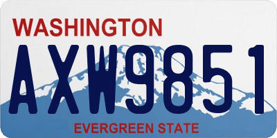 WA license plate AXW9851