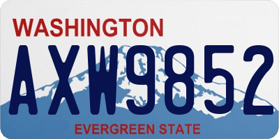 WA license plate AXW9852
