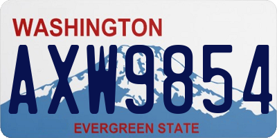 WA license plate AXW9854