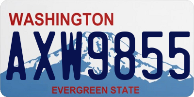 WA license plate AXW9855