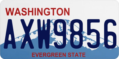 WA license plate AXW9856