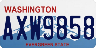 WA license plate AXW9858