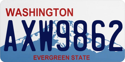 WA license plate AXW9862
