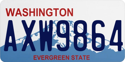 WA license plate AXW9864