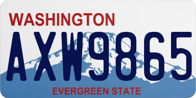WA license plate AXW9865