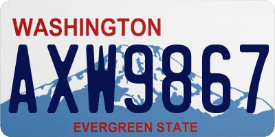 WA license plate AXW9867