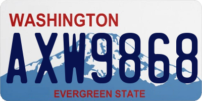 WA license plate AXW9868