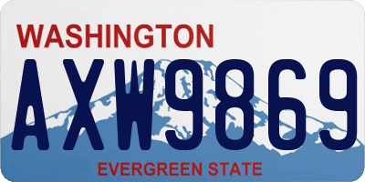 WA license plate AXW9869