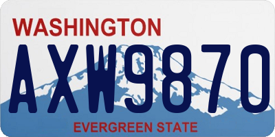 WA license plate AXW9870