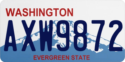 WA license plate AXW9872