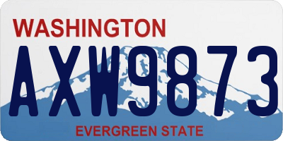 WA license plate AXW9873