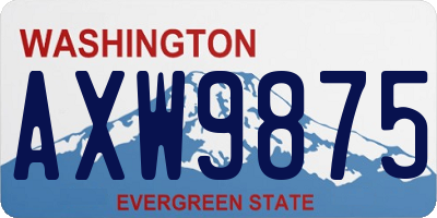WA license plate AXW9875