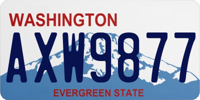 WA license plate AXW9877