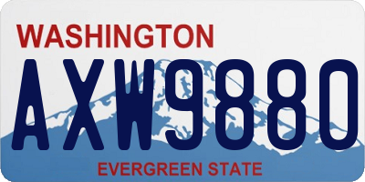WA license plate AXW9880