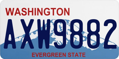 WA license plate AXW9882
