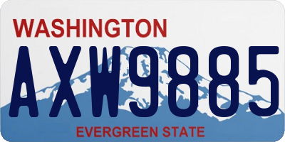 WA license plate AXW9885