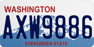 WA license plate AXW9886
