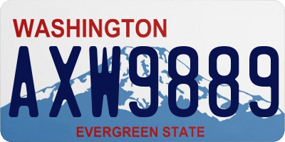 WA license plate AXW9889