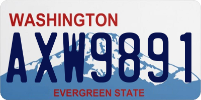 WA license plate AXW9891