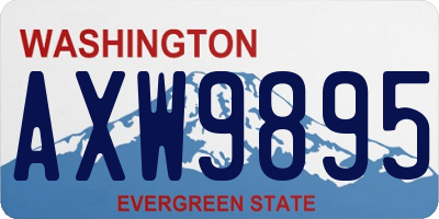 WA license plate AXW9895