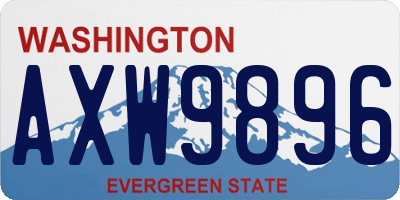 WA license plate AXW9896