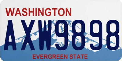 WA license plate AXW9898