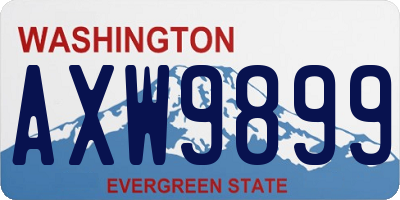 WA license plate AXW9899