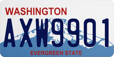 WA license plate AXW9901