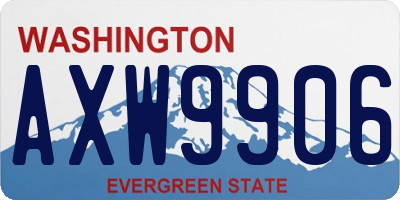 WA license plate AXW9906