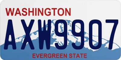 WA license plate AXW9907