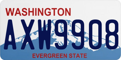 WA license plate AXW9908