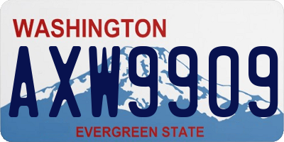 WA license plate AXW9909
