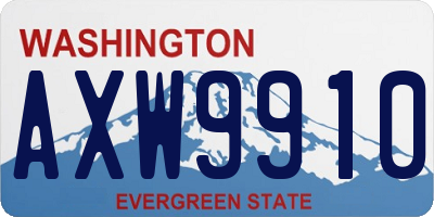WA license plate AXW9910