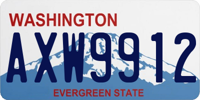 WA license plate AXW9912