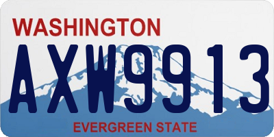 WA license plate AXW9913
