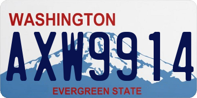 WA license plate AXW9914