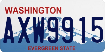 WA license plate AXW9915