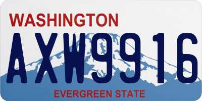 WA license plate AXW9916