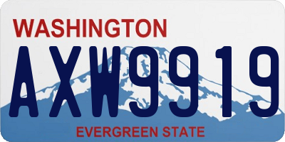 WA license plate AXW9919
