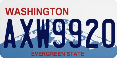 WA license plate AXW9920
