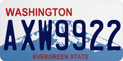 WA license plate AXW9922